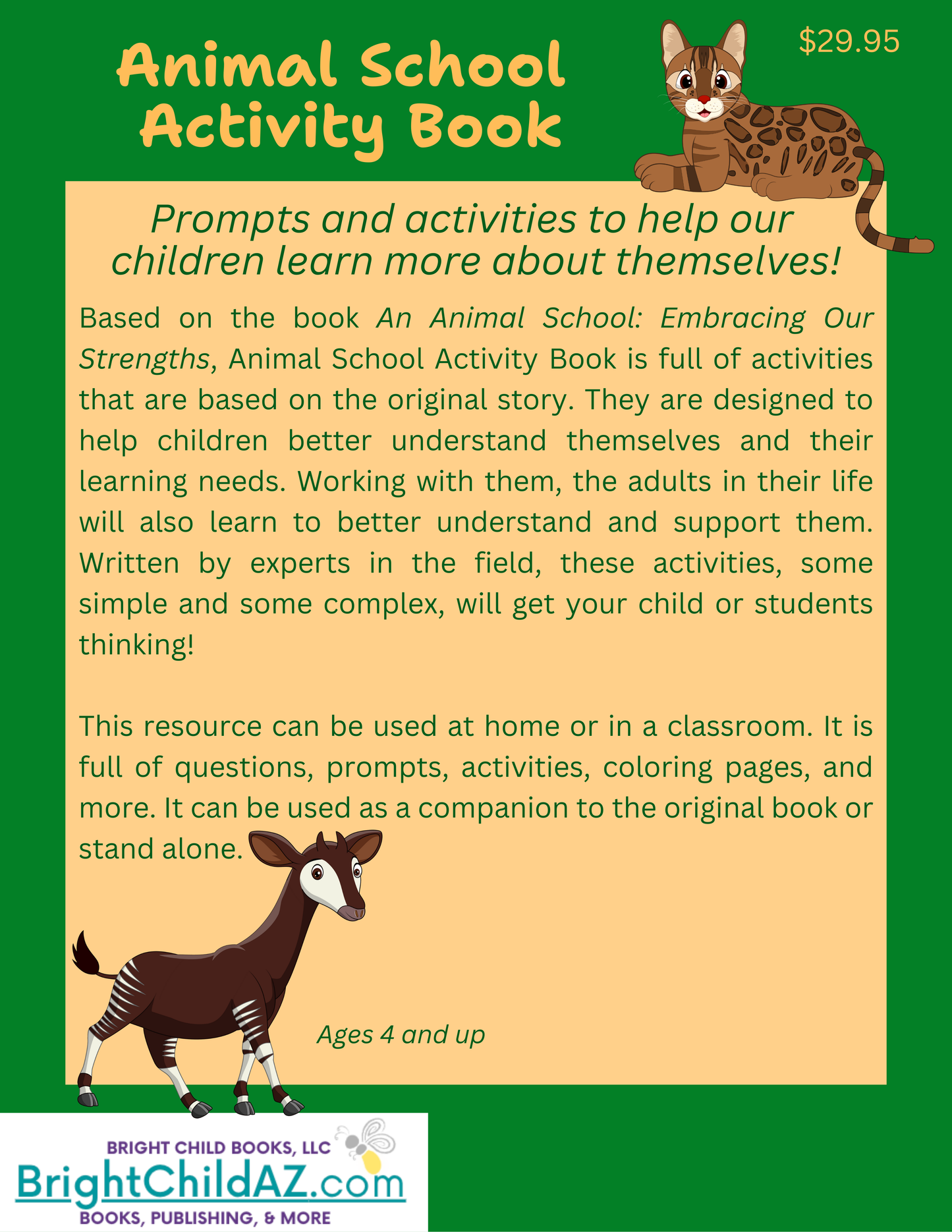 Animal School Activity Book: Prompts and activities to help our children learn more about themselves!