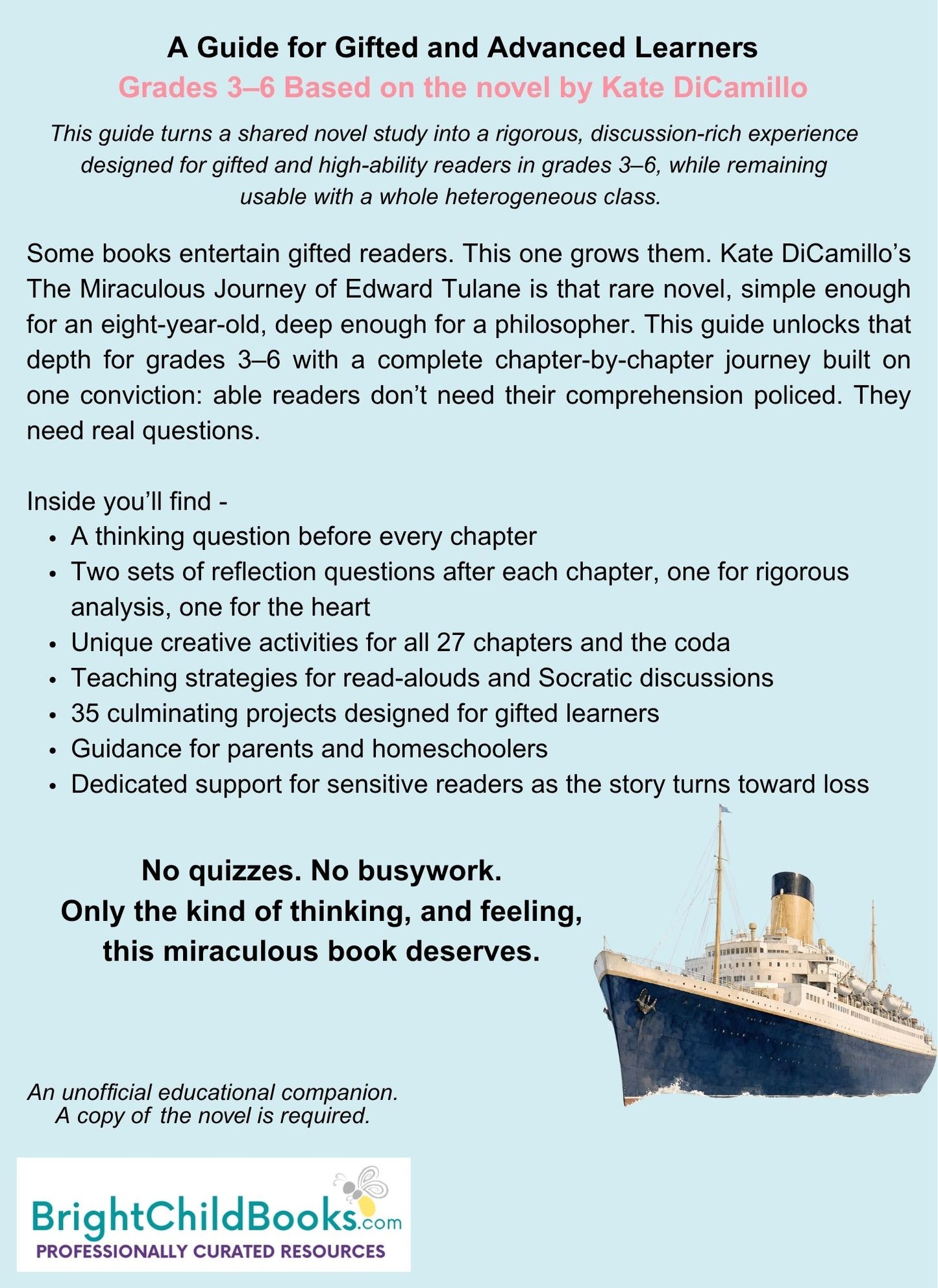 The Miraculous Journey of Edward Tulane — Complete Gifted Learner’s Guide (Instant PDF Download)