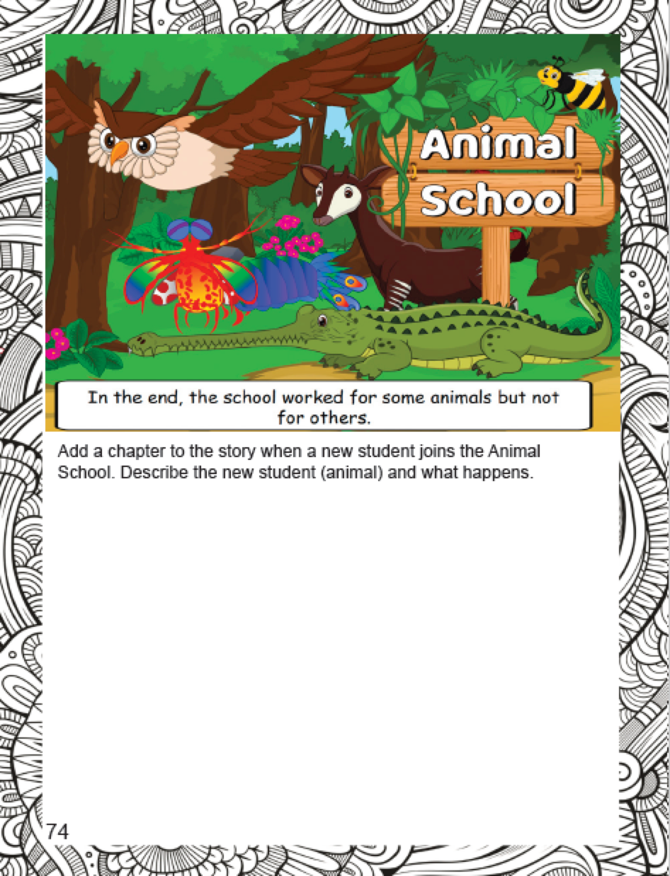 Animal School Activity Book: Prompts and activities to help our children learn more about themselves!