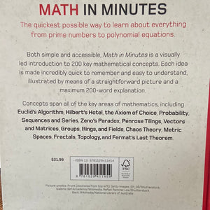 Math in Minutes: 200 Key Concepts Explained In An Instant (Knowledge in a Flash)
