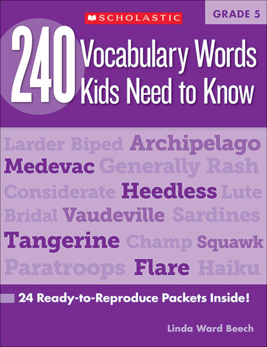 240 Vocabulary Words Kids Need To Know - Grade 5