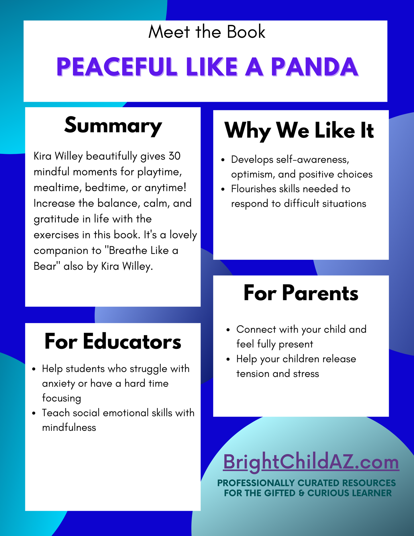 Peaceful Like a Panda: 30 Mindful Moments for Playtime, Mealtime, Bedtime-or Anytime! (Mindfulness Moments for Kids)