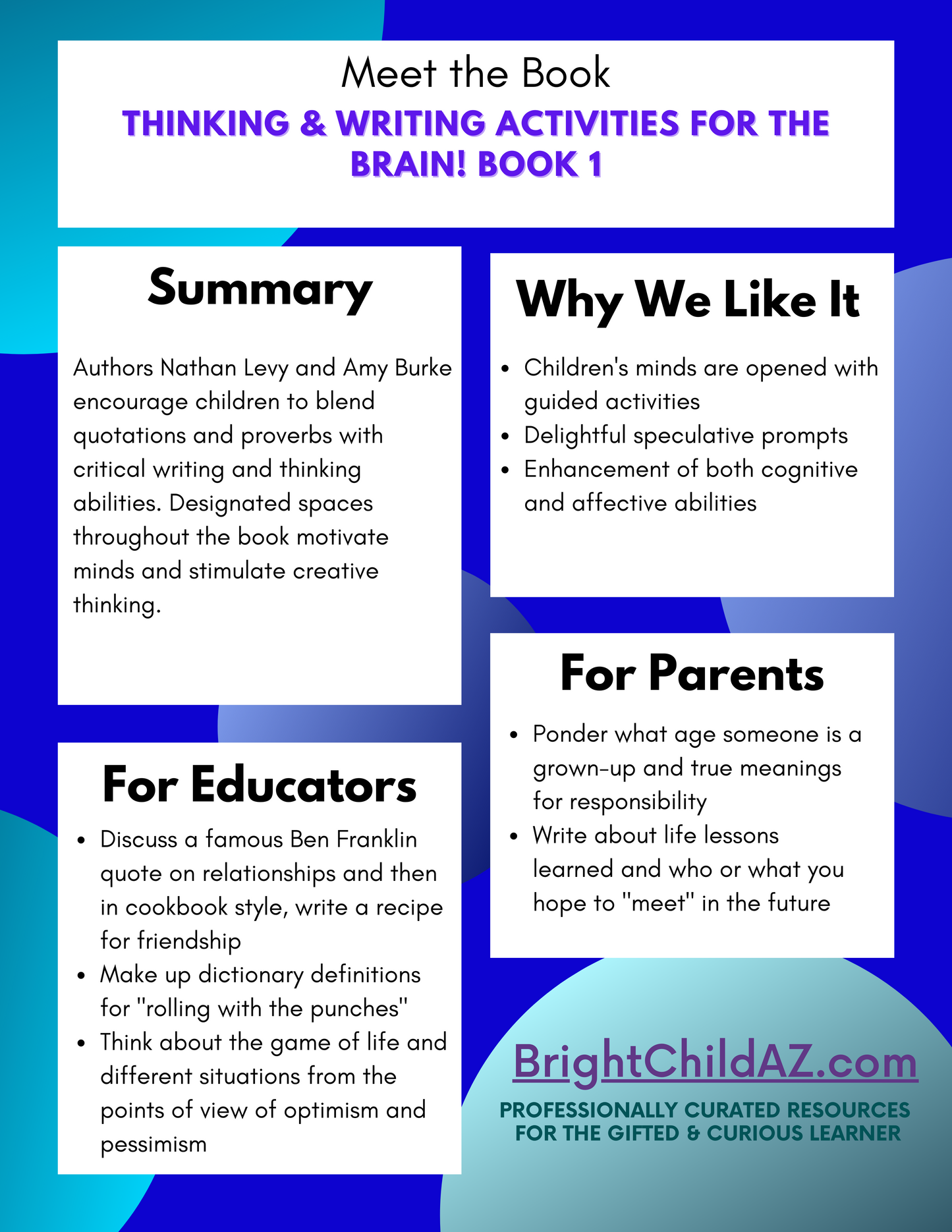 Thinking & Writing Activities for the Brain (Book 1)