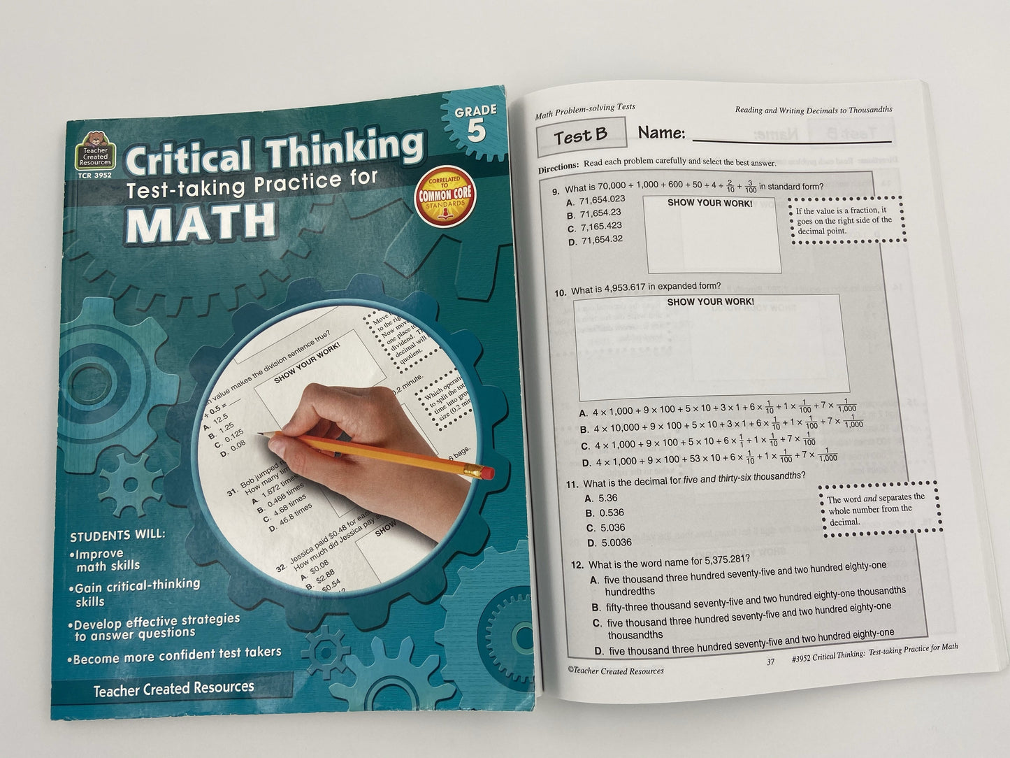 Critical Thinking: Test-taking Practice for Math Book