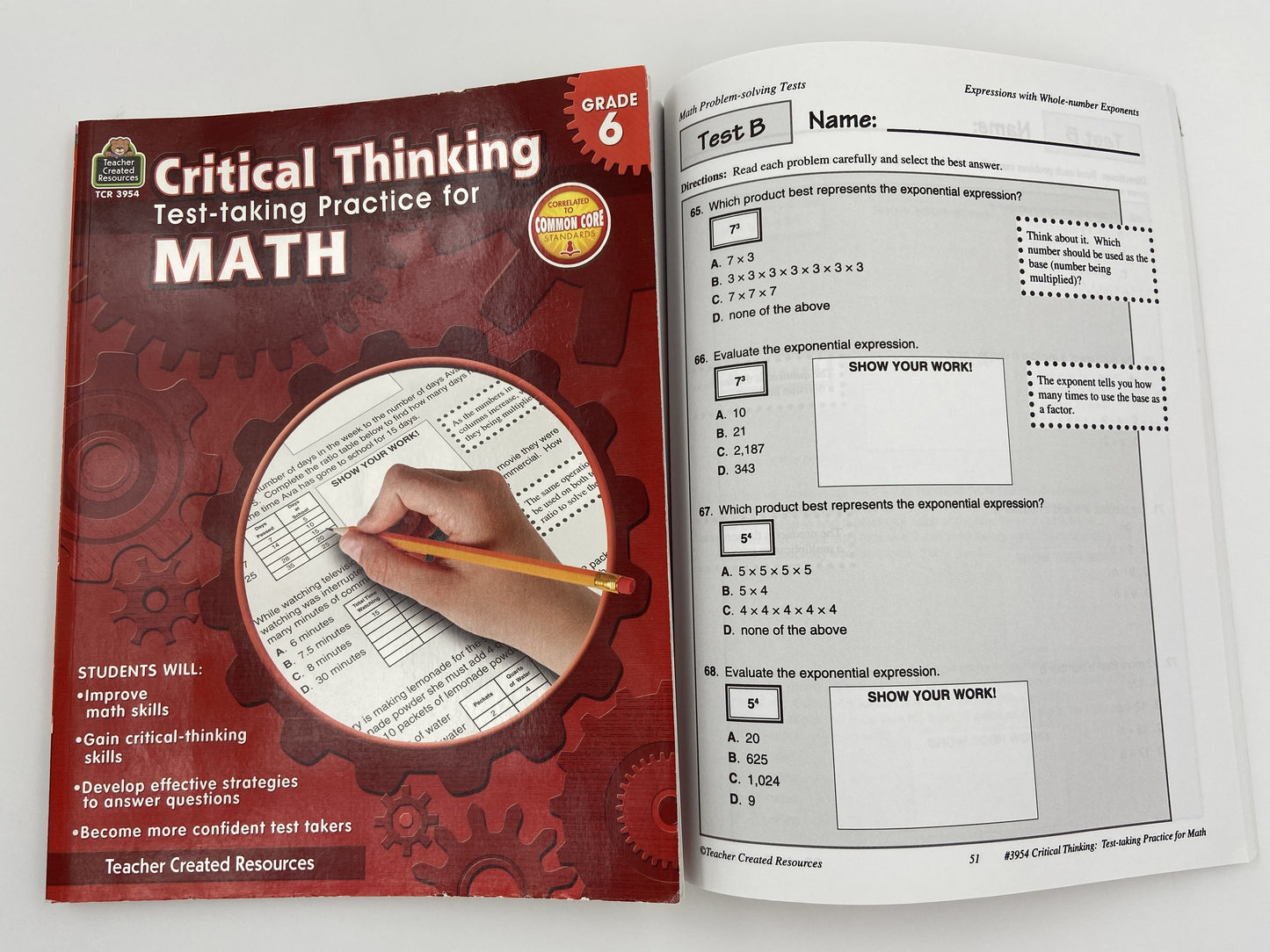 Critical Thinking: Test-taking Practice for Math Book