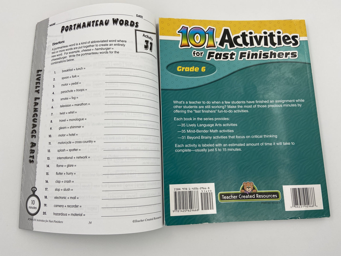 101 Activities For Fast Finishers